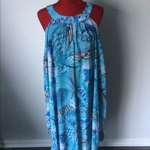 NWT Plus Dress Flyaway Maxi. Blue Size 26-28